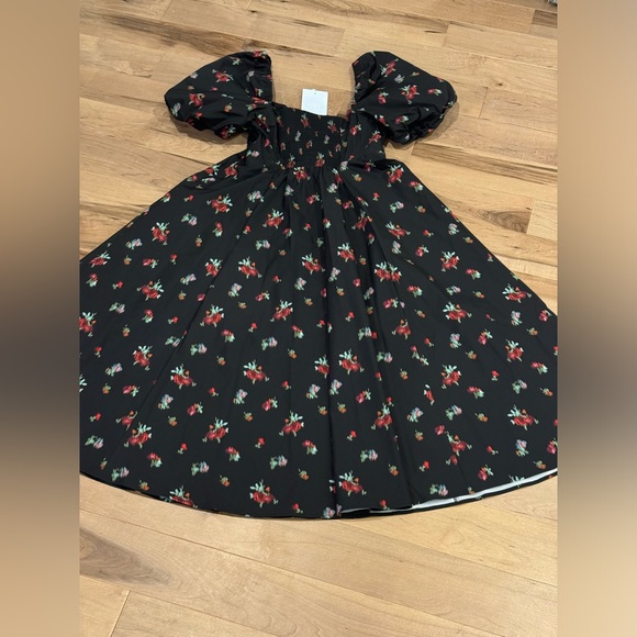 Hill House Matilda Black Floral Midi Dress - Picture 2 of 3